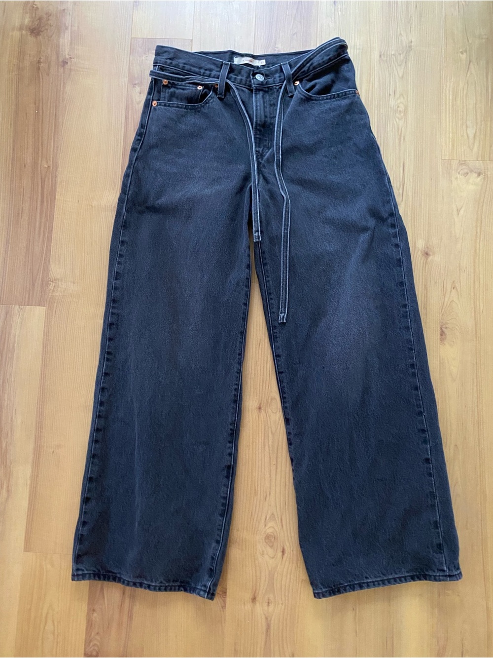 Levi’s XL Baggy Straight Jeans, Charcoal, Sz 27, Like New